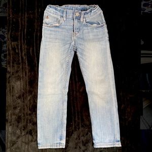 H&M Boys Size 5-6Y Light Blue Denim Jeans with Zipper and Optional Button Close